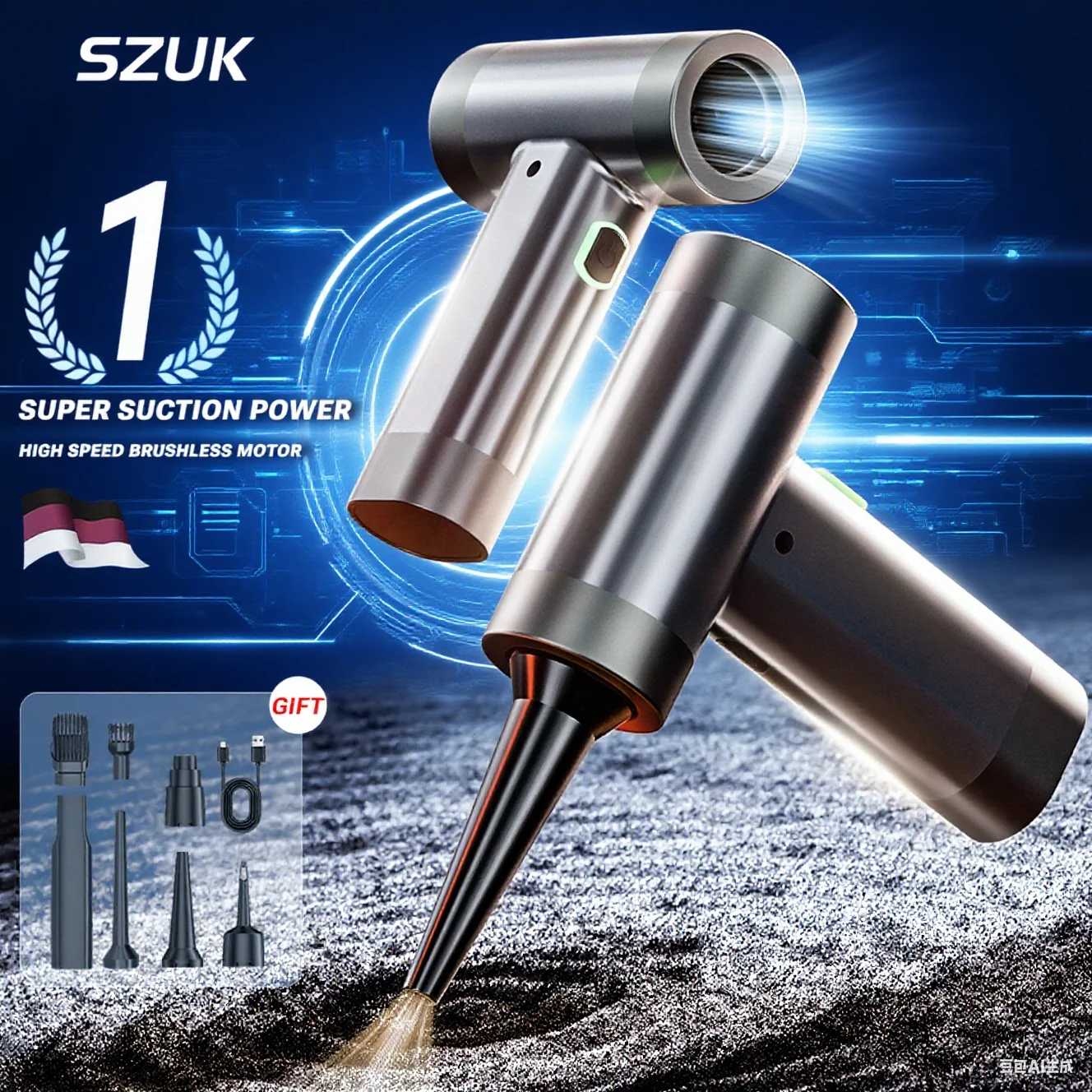 SZUK Turbofan 150000RPM Handheld Air Blower Mini Turbo Fan Brushless Motor Portable Duct Blower Powerful Car Vacuum Cleaner
SZUK Turbofan 150000RPM Handheld Air Blower Mini Turbo Fan Brushless Motor Portable Duct Blower Powerful Car Vacuum Cleaner