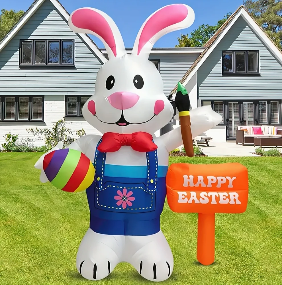 Easter Inflatable Bunny with LED Lights Holiday Blow Up Decoration for Yard Garden Party
Easter Inflatable Bunny with LED Lights Holiday Blow Up Decoration for Yard Garden Party