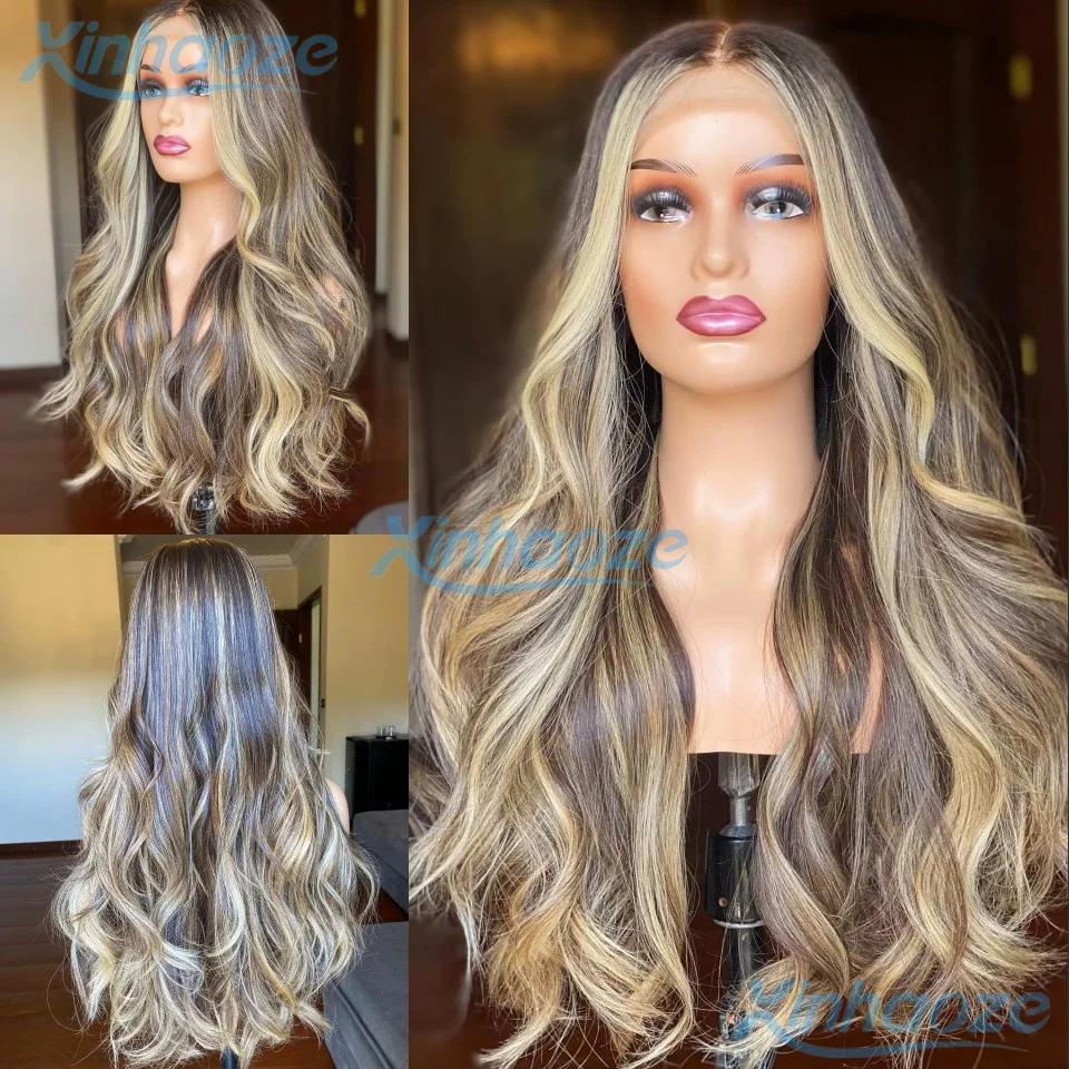 Коричневые укорененные человеческие волосы, волнистые мелирование тела # 4/27 Коричневый Блондин 13x6/360 Полные парики шнурка Предварительно сорванные парики с шелковым верхом 5x5
Коричневые укорененные человеческие волосы, волнистые мелирование тела # 4/27 Коричневый Блондин 13x6/360 Полные парики шнурка Предварительно сорванные парики с шелковым верхом 5x5