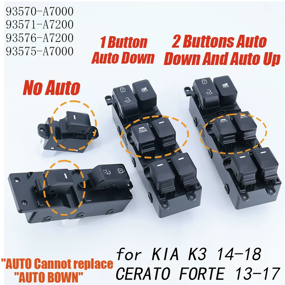 Power Window Control Switch Auto Lift Lifter Regulator Button 93571A7000 for K3 2014-2018 CERATO FORTE 13-17 Keypad 93571A7200
Power Window Control Switch Auto Lift Lifter Regulator Button 93571A7000 for K3 2014-2018 CERATO FORTE 13-17 Keypad 93571A7200
