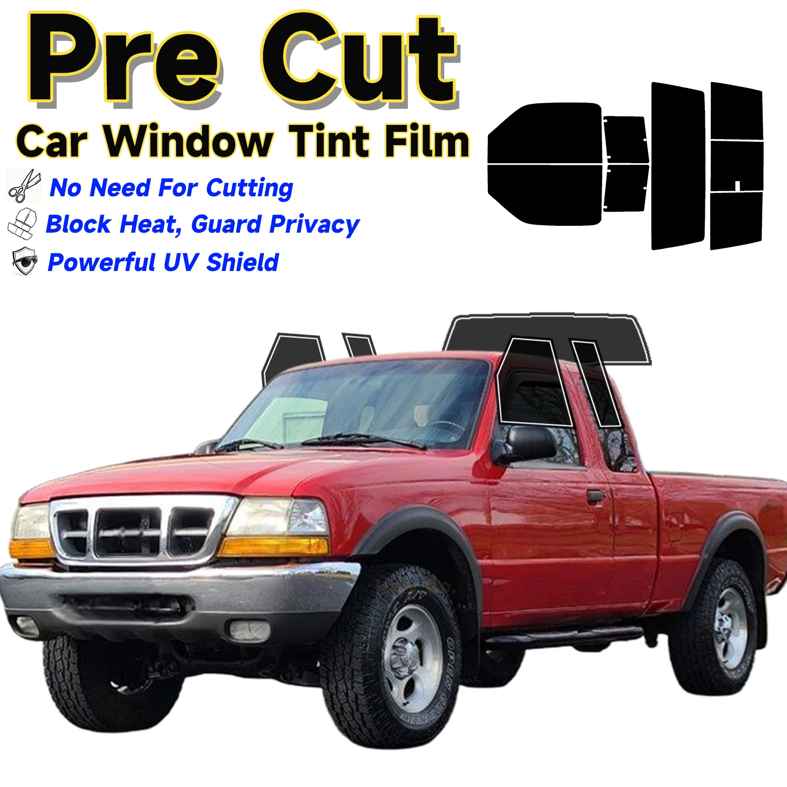 Предварительно вырезанный оттенок окон для Ford Ranger Extended 1998 1999 2000, солнцезащитная УФ-блокирующая тепло и блики, 2-слойная защитная пленка для окон, конфиденциальная пленка
Предварительно вырезанный оттенок окон для Ford Ranger Extended 1998 1999 2000, солнцезащитная УФ-блокирующая тепло и блики, 2-слойная защитная пленка для окон, конфиденциальная пленка