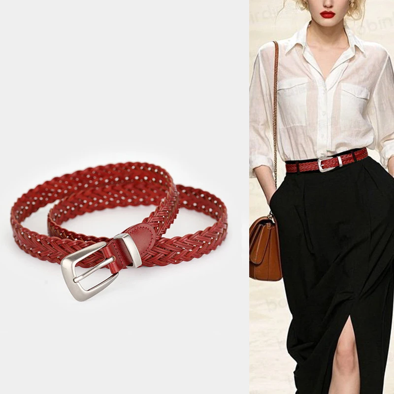 Ladies Simple Belts Luxury Women's Woven Leather Belt with Metal Buckle Versatile Weave Design for Dresses And Jeans
Ladies Simple Belts Luxury Women's Woven Leather Belt with Metal Buckle Versatile Weave Design for Dresses And Jeans