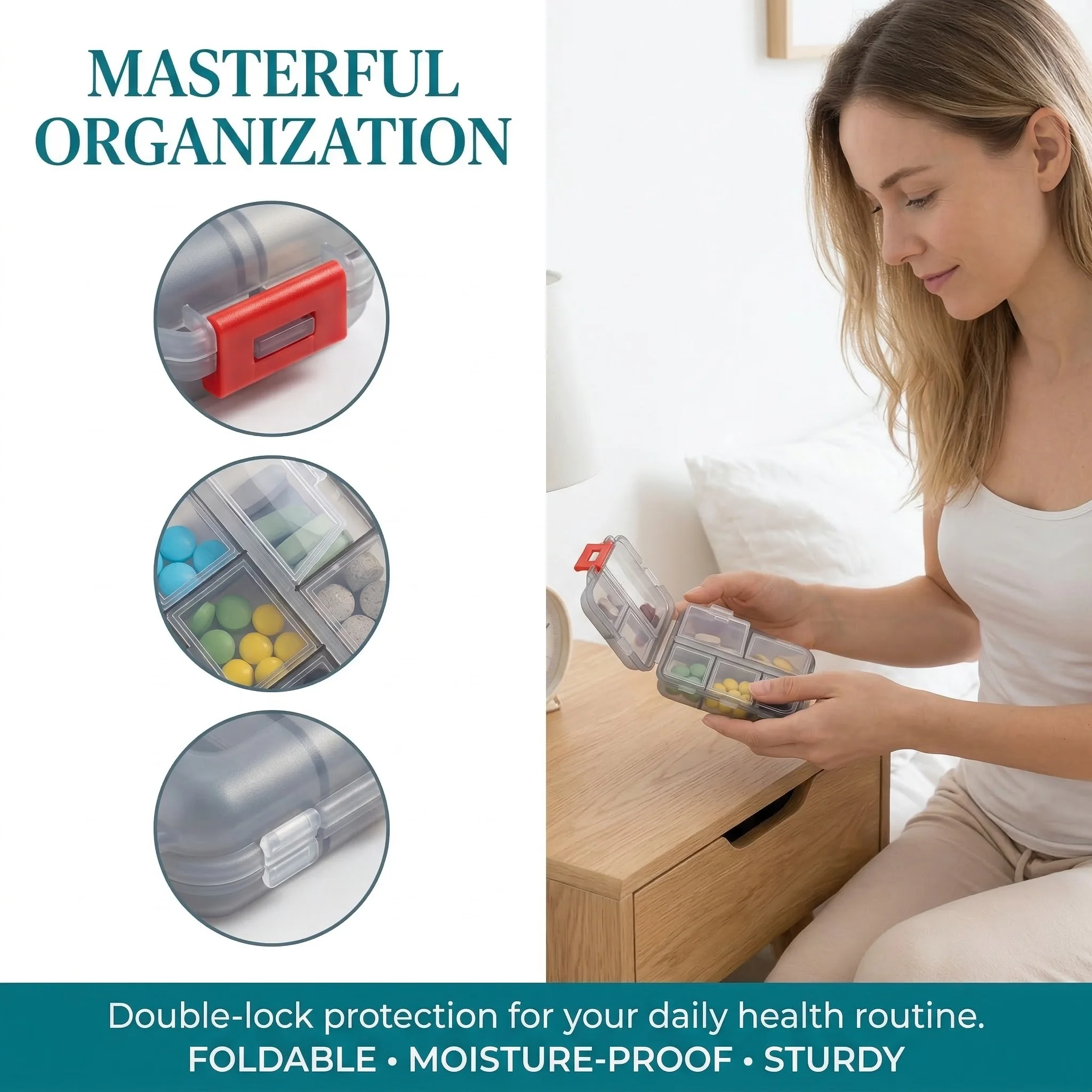 1pc Dual-Layer Multifunctional Pill Organizer | Lightweight Durable Travel Case for Medication, Vitamins, and Small Items - Ideal for Outdoor Adventures, Made of PP Material
1pc Dual-Layer Multifunctional Pill Organizer | Lightweight Durable Travel Case for Medication, Vitamins, and Small Items - Ideal for Outdoor Adventures, Made of PP Material