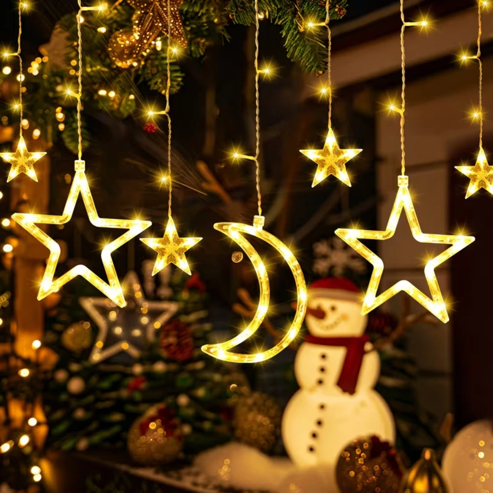 Warm Light Star and Moon Decorative String Lights Solar/USB/Battery Atmosphere Fairy Lights for Bedroom Curtains Windows Decor
Warm Light Star and Moon Decorative String Lights Solar/USB/Battery Atmosphere Fairy Lights for Bedroom Curtains Windows Decor
