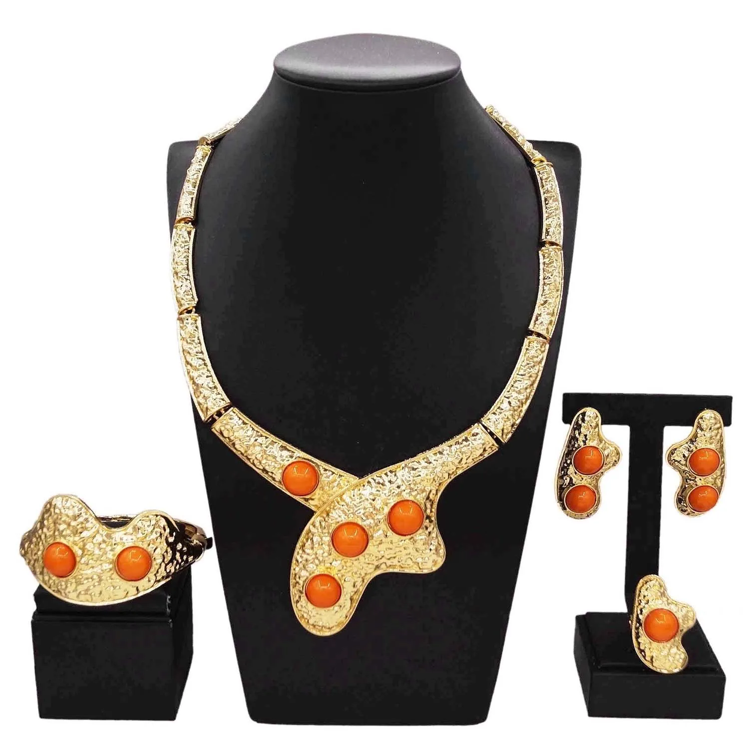 New In Dubai Gold Plated Women Necklace Jewelry Set Fashion Statement Necklace Earrings Bracelet Engagement Dinner Jewelry
New In Dubai Gold Plated Women Necklace Jewelry Set Fashion Statement Necklace Earrings Bracelet Engagement Dinner Jewelry