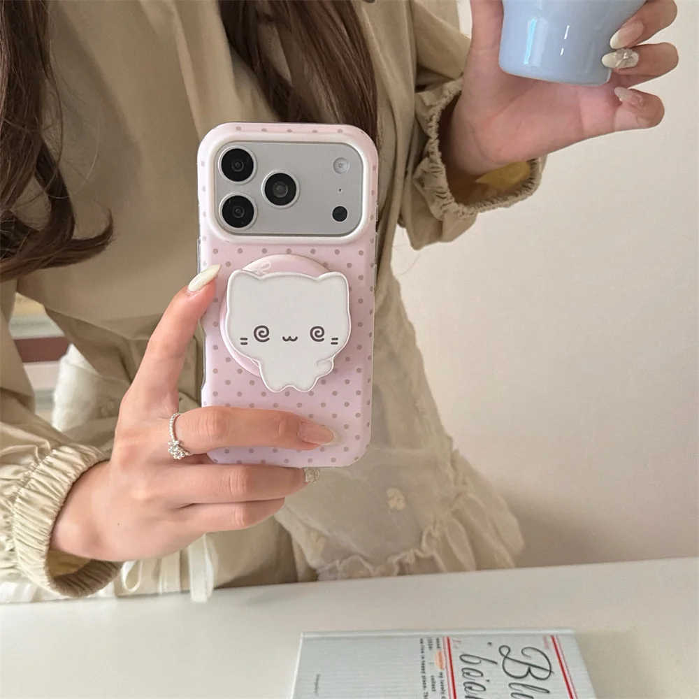 INS Simple Polka Dot Magnetic Phone Case for iPhone 17 Pro 16 15 14 13 16 Pro Max Cover With Magsafe Cartoon Kitten Stand Cases
INS Simple Polka Dot Magnetic Phone Case for iPhone 17 Pro 16 15 14 13 16 Pro Max Cover With Magsafe Cartoon Kitten Stand Cases