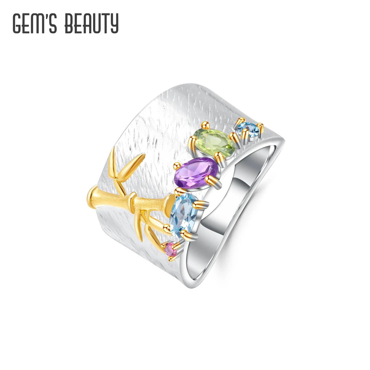 GEM'S BEAUTY Натуральный Аметист Смешанные Драгоценные Камни Бамбуковое Кольцо Настоящее Коктейльное Кольцо Стерлингового Серебра 925 Пробы Ручной Работы Инкрустированные Ювелирные Изделия
GEM'S BEAUTY Натуральный Аметист Смешанные Драгоценные Камни Бамбуковое Кольцо Настоящее Коктейльное Кольцо Стерлингового Серебра 925 Пробы Ручной Работы Инкрустированные Ювелирные Изделия
