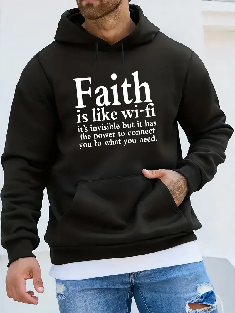 FAITH - Printed men's high-quality casual hoodie, loose, comfortable and trendy sweatshirt for autumn
FAITH - Printed men's high-quality casual hoodie, loose, comfortable and trendy sweatshirt for autumn