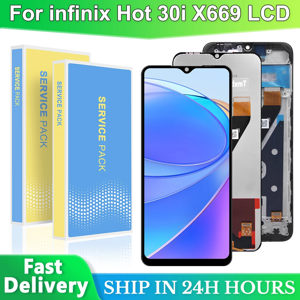 6,56-дюймовый протестированный сменный дисплей Hot 30i для Infinix Hot 30i NFC X669 X669C X669D ЖК-экран с сенсорным дигитайзером в сборе
6,56-дюймовый протестированный сменный дисплей Hot 30i для Infinix Hot 30i NFC X669 X669C X669D ЖК-экран с сенсорным дигитайзером в сборе