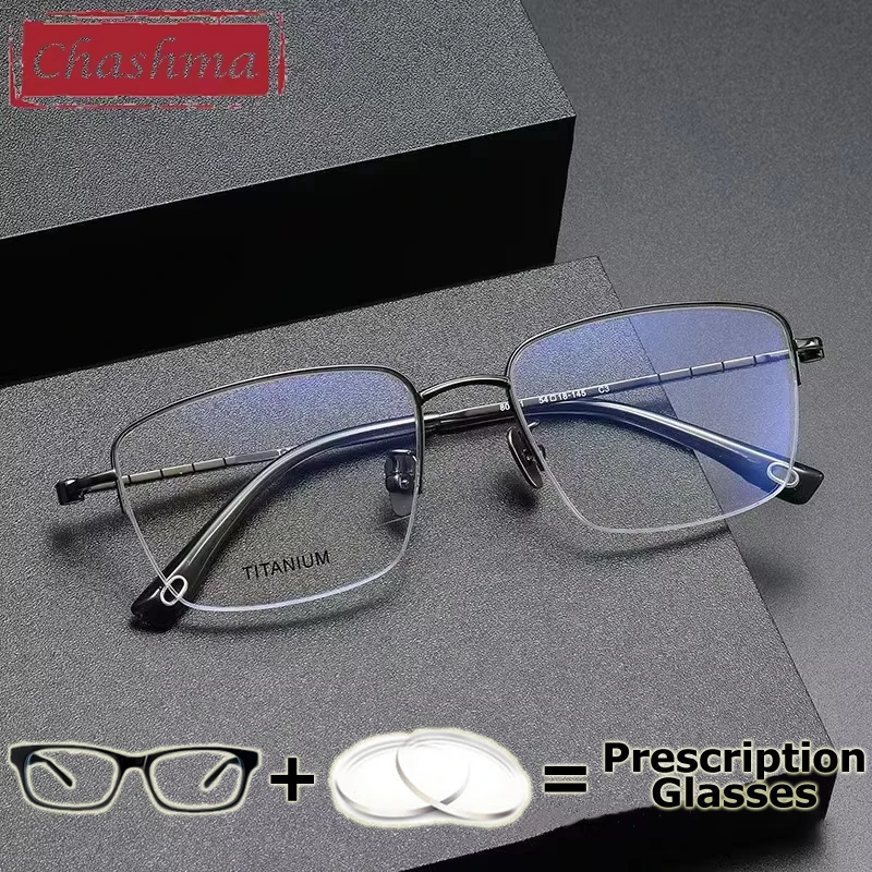 Chashma Prescription Glasses Pure Titanium Men Semi Rim Eyewear Photochromic Myopia Spectacles Optical Lenses Eyeglasses Frames
Chashma Prescription Glasses Pure Titanium Men Semi Rim Eyewear Photochromic Myopia Spectacles Optical Lenses Eyeglasses Frames