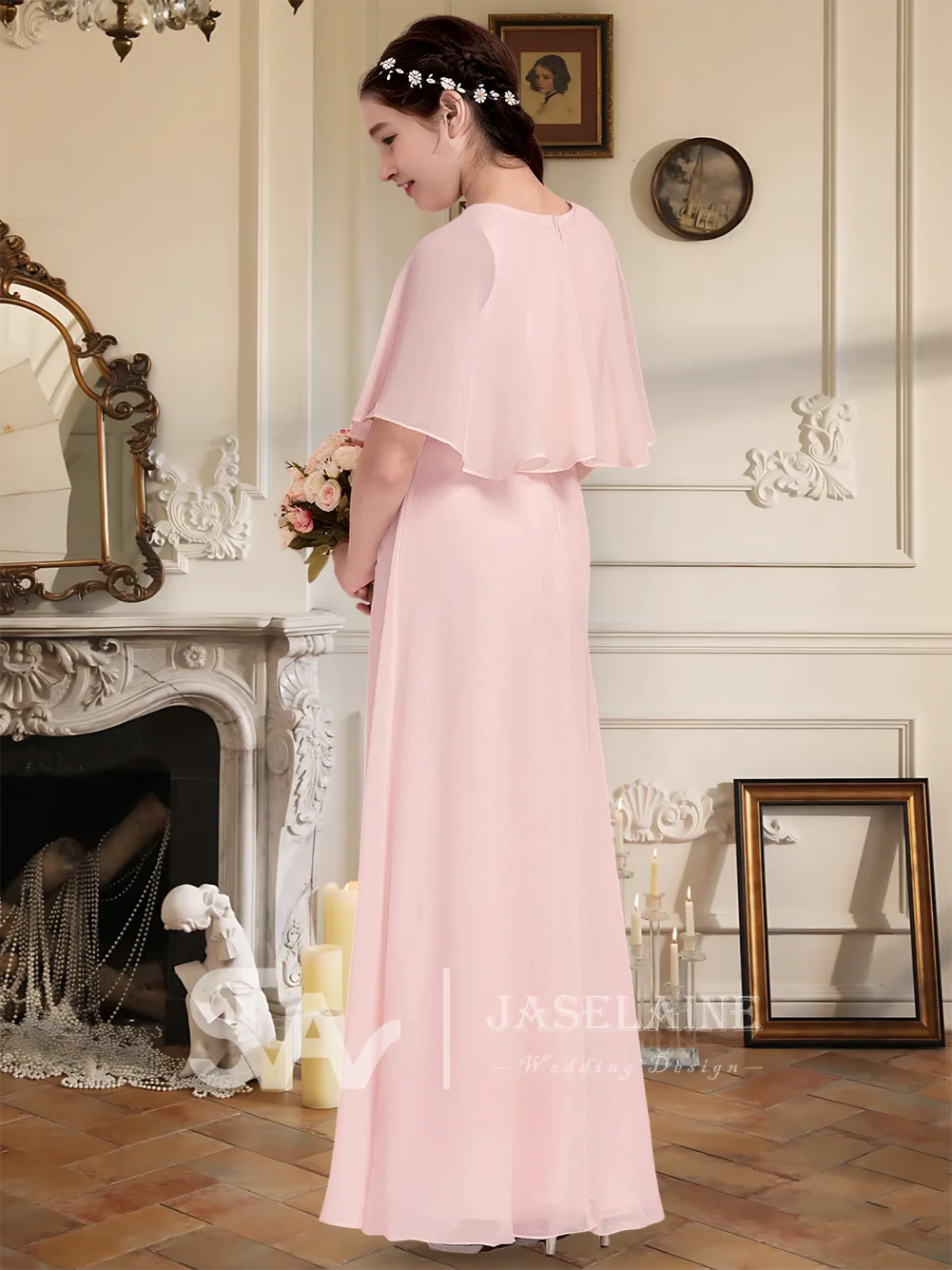 B A-Line Scoop Floor-Length Chiffon Cape Junior Bridesmaid Dress Flower Girl Dress Girls Wedding Party Formal Special Occasion
B A-Line Scoop Floor-Length Chiffon Cape Junior Bridesmaid Dress Flower Girl Dress Girls Wedding Party Formal Special Occasion