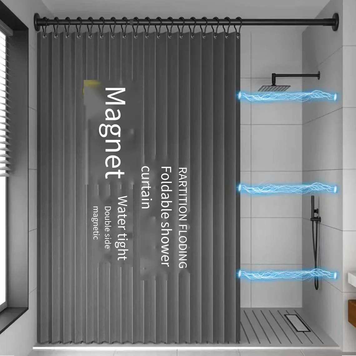 Foldable Magnetic Shower Curtain Waterproof Privacy Bathroom Curtain for Home Apartment Guest Bathroom Modern Decor
Foldable Magnetic Shower Curtain Waterproof Privacy Bathroom Curtain for Home Apartment Guest Bathroom Modern Decor