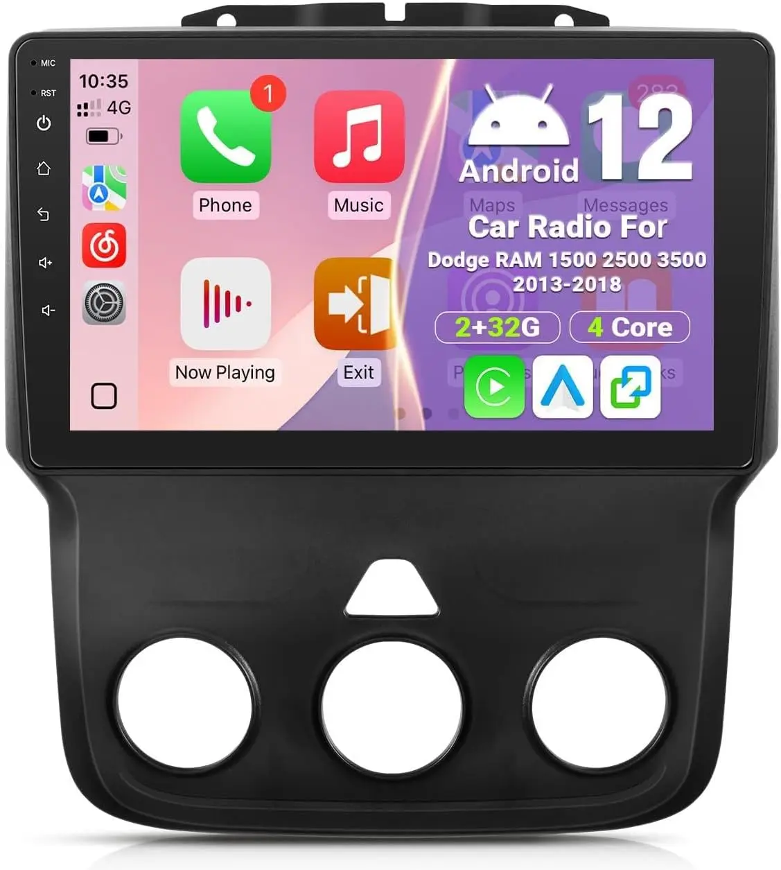 Car Radio for Dodge Ram 1500 2500 3500 2013-2018 with Wireless CarPlay Android Auto, 9'' Touchscreen Head Unit Stereo GPS Navigation BT WiFi FM SWC Backup Camera +Canbus, Fit Manual AC
Car Radio for Dodge Ram 1500 2500 3500 2013-2018 with Wireless CarPlay Android Auto, 9'' Touchscreen Head Unit Stereo GPS Navigation BT WiFi FM SWC Backup Camera +Canbus, Fit Manual AC