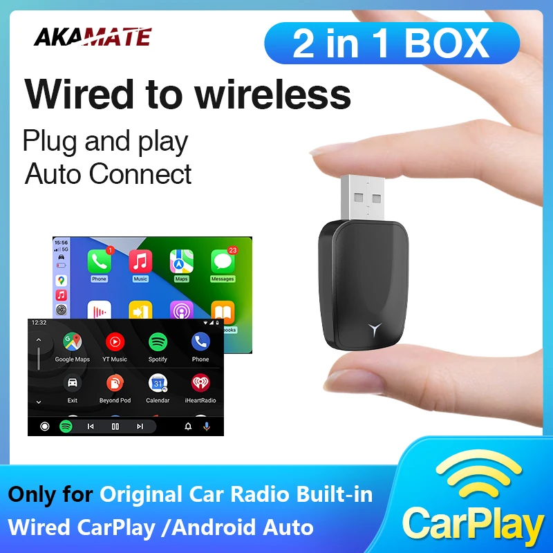Mini Wireless CarPlay AI Box 2 in 1 Wired to Wireless Android Auto Plug and Play for OEM Wired CarPlay Dongle Bluetooth
Mini Wireless CarPlay AI Box 2 in 1 Wired to Wireless Android Auto Plug and Play for OEM Wired CarPlay Dongle Bluetooth