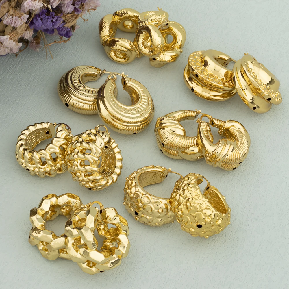 Fashion Earrings Party Double Studs Women Gold Plated Trendy Copper Lady Big Earring For Girls Lady Hoops Earrings Jewelry Gift
Fashion Earrings Party Double Studs Women Gold Plated Trendy Copper Lady Big Earring For Girls Lady Hoops Earrings Jewelry Gift