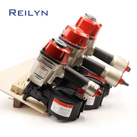 Reilyn Pneumatic Coil Nailer CN57 CN70 CN80 CN90B 15° Flat Wire Welded Siding Nail Gun for Making Crates Pallers Sheathes Fences
