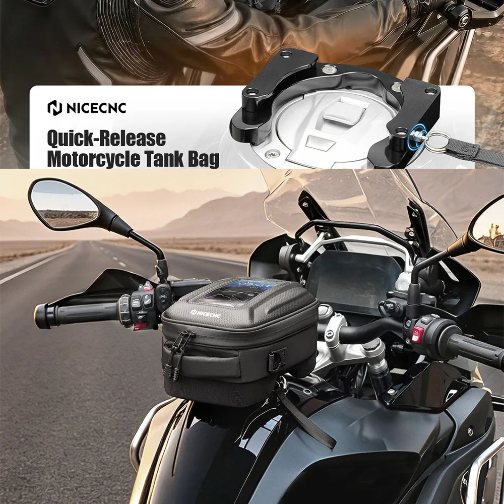Quick-Release Tank Bag For BMW R1250GS R 1250 GS GS1250 2019-2024 6L Push-Pull Quick-Release System Waterproof TPU Phone Window
Quick-Release Tank Bag For BMW R1250GS R 1250 GS GS1250 2019-2024 6L Push-Pull Quick-Release System Waterproof TPU Phone Window