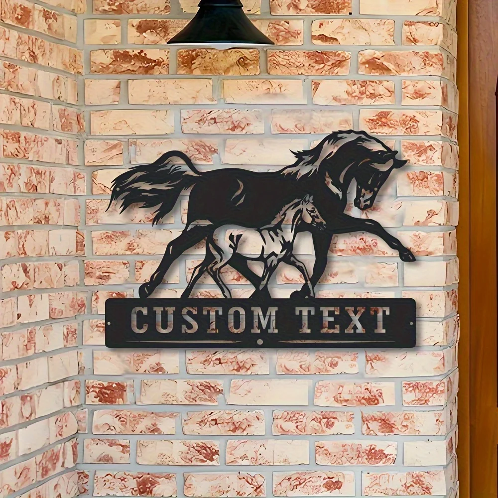 Personalized Metal Horse Wall Decor Custom Text Addition, Galloping Horses Design for Living Room, Patio, Ranch
Personalized Metal Horse Wall Decor Custom Text Addition, Galloping Horses Design for Living Room, Patio, Ranch