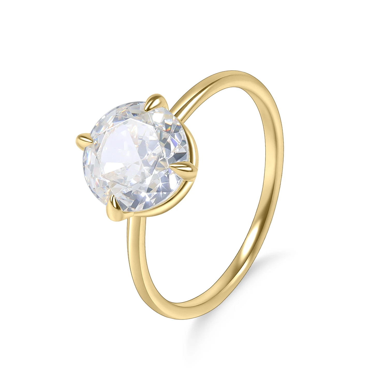 GEM'S BALLET 1-2CT Round Moissanite Solitaire Eagle Prongs Engagement Rings 18K Gold Plated 925 Sterling Silver For Women
GEM'S BALLET 1-2CT Round Moissanite Solitaire Eagle Prongs Engagement Rings 18K Gold Plated 925 Sterling Silver For Women