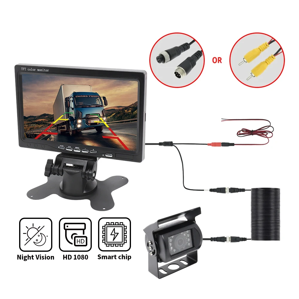 Universal 9-36V HD Truck Backup Camera 7 Inch Monitor 1024x600 Waterproof Reversing System for Pickup Van Trailer Parking Safety
Universal 9-36V HD Truck Backup Camera 7 Inch Monitor 1024x600 Waterproof Reversing System for Pickup Van Trailer Parking Safety