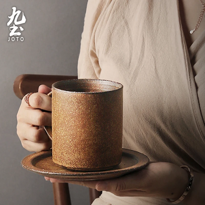 JOTO Ergonomic Easy to Clean Handmade Japanese Vintage Kiln-Glazed Coffee Cup and Saucer CFR0082
JOTO Ergonomic Easy to Clean Handmade Japanese Vintage Kiln-Glazed Coffee Cup and Saucer CFR0082