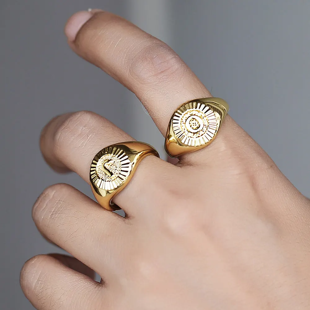 Initial A-Z Letter Alphabet Signet Ring for Women Men Gold Color Open Ring Couple Wedding Engagement Band Ring Jewelry
Initial A-Z Letter Alphabet Signet Ring for Women Men Gold Color Open Ring Couple Wedding Engagement Band Ring Jewelry