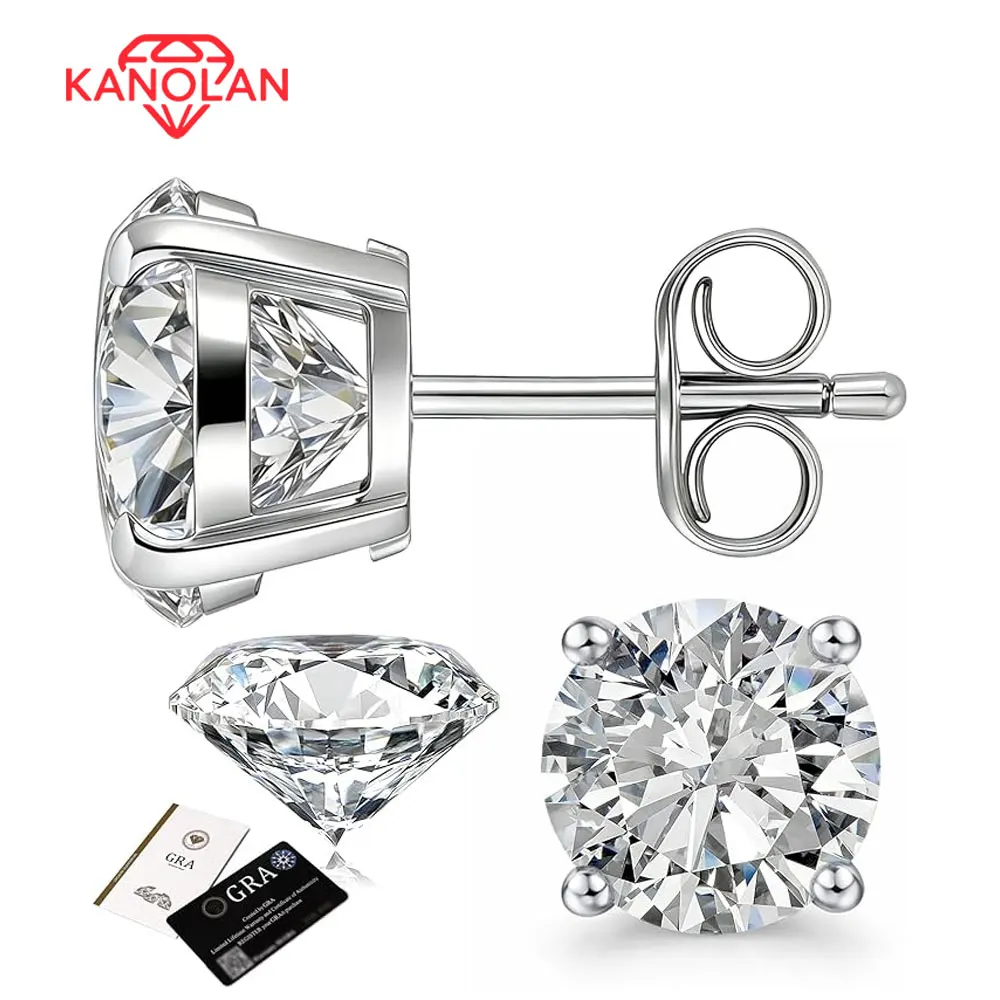 KANOLAN Moissanite Earrings for Women Man 0.1-5ct D VVS1 GRA Round Brilliant Cut Lab Diamond s925 Sterling Silver Stud Earring
KANOLAN Moissanite Earrings for Women Man 0.1-5ct D VVS1 GRA Round Brilliant Cut Lab Diamond s925 Sterling Silver Stud Earring