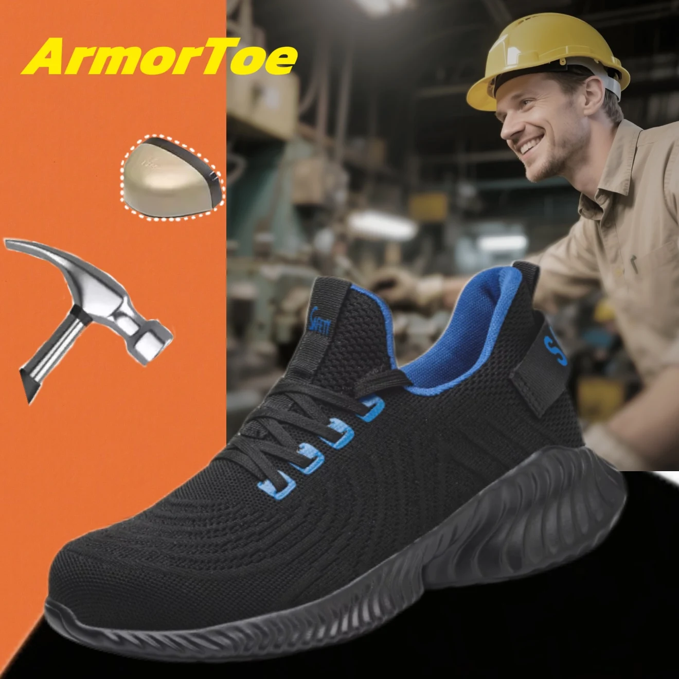 ArmorToe Four Seasons Models Breathable Comfortable Steel Head Safety Shoes Anti-smash Anti-stabbing Work Shoes #Armor2708
ArmorToe Four Seasons Models Breathable Comfortable Steel Head Safety Shoes Anti-smash Anti-stabbing Work Shoes #Armor2708