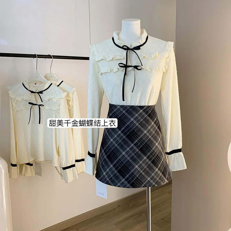 Autumn and Winter 2023 Shirt Women Autumn Long Sleeve Chic Design Slim Y2k Tops Ladies Elegant Korean Fashion Bow Pullover
Autumn and Winter 2023 Shirt Women Autumn Long Sleeve Chic Design Slim Y2k Tops Ladies Elegant Korean Fashion Bow Pullover