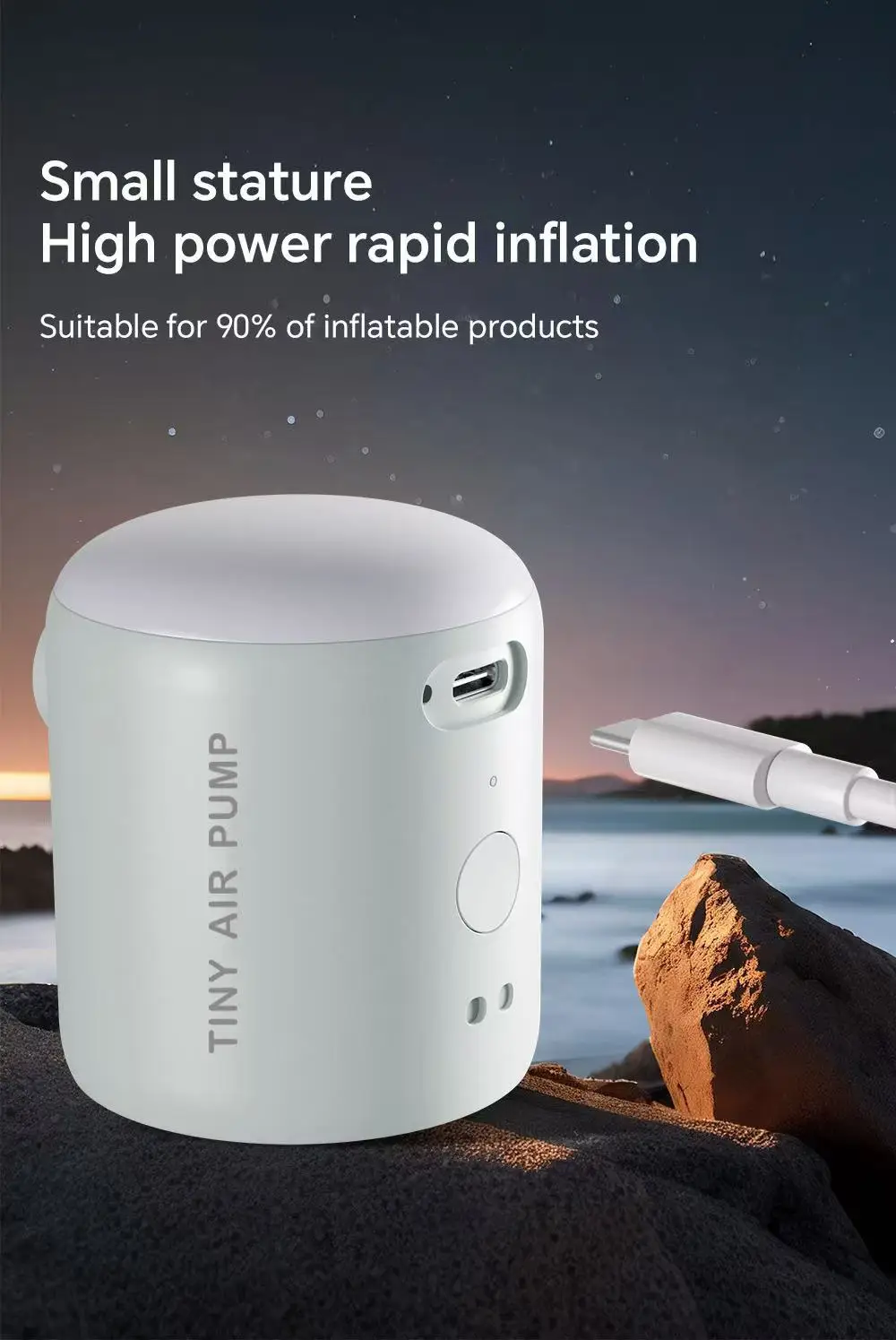 Mini Air Pump 2200mAh Rechargeable Portable Camping Air Pump with LED Light for Tent Canopy Air Mattress Beach RV Car Outdoor
Mini Air Pump 2200mAh Rechargeable Portable Camping Air Pump with LED Light for Tent Canopy Air Mattress Beach RV Car Outdoor