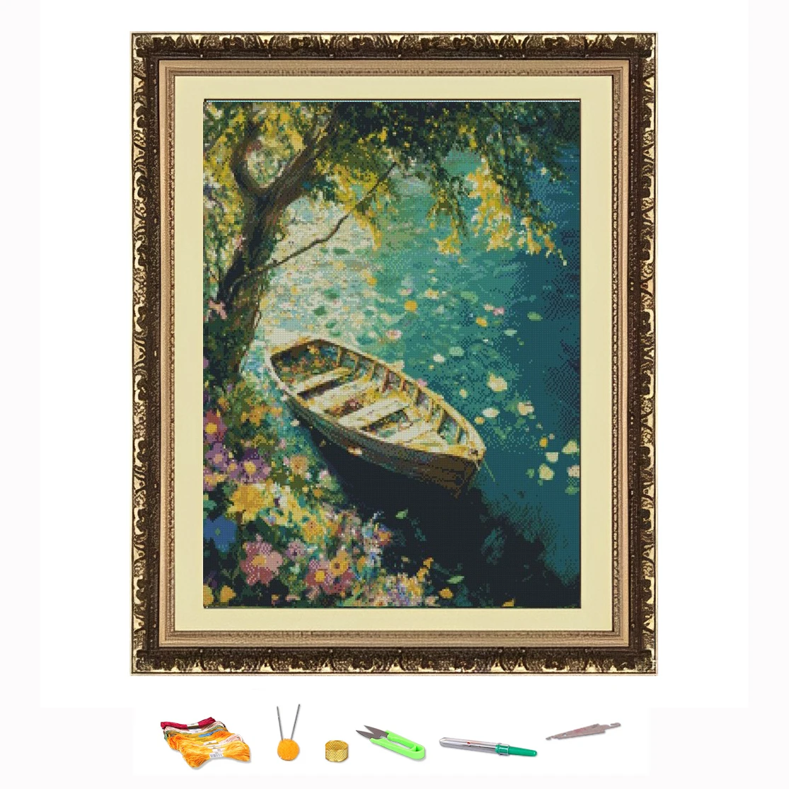 Cross Stitch Embroidery Kit Wooden boat on the river DIY Needlework Kit Decorate Printed on Canvas11CT
Cross Stitch Embroidery Kit Wooden boat on the river DIY Needlework Kit Decorate Printed on Canvas11CT
