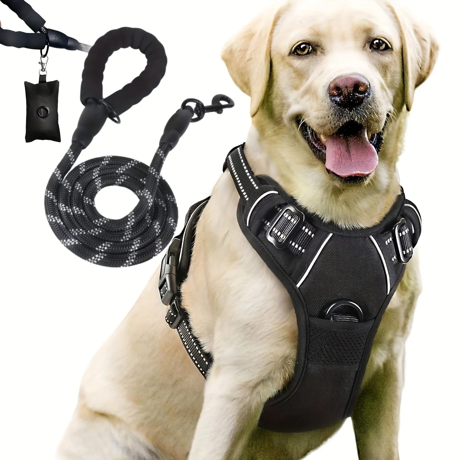 No-Pull Dog Harness Leash Set, Adjustable Reflective Pet Vest for Outdoor Walking Training, Small Medium Large Breeds
No-Pull Dog Harness Leash Set, Adjustable Reflective Pet Vest for Outdoor Walking Training, Small Medium Large Breeds