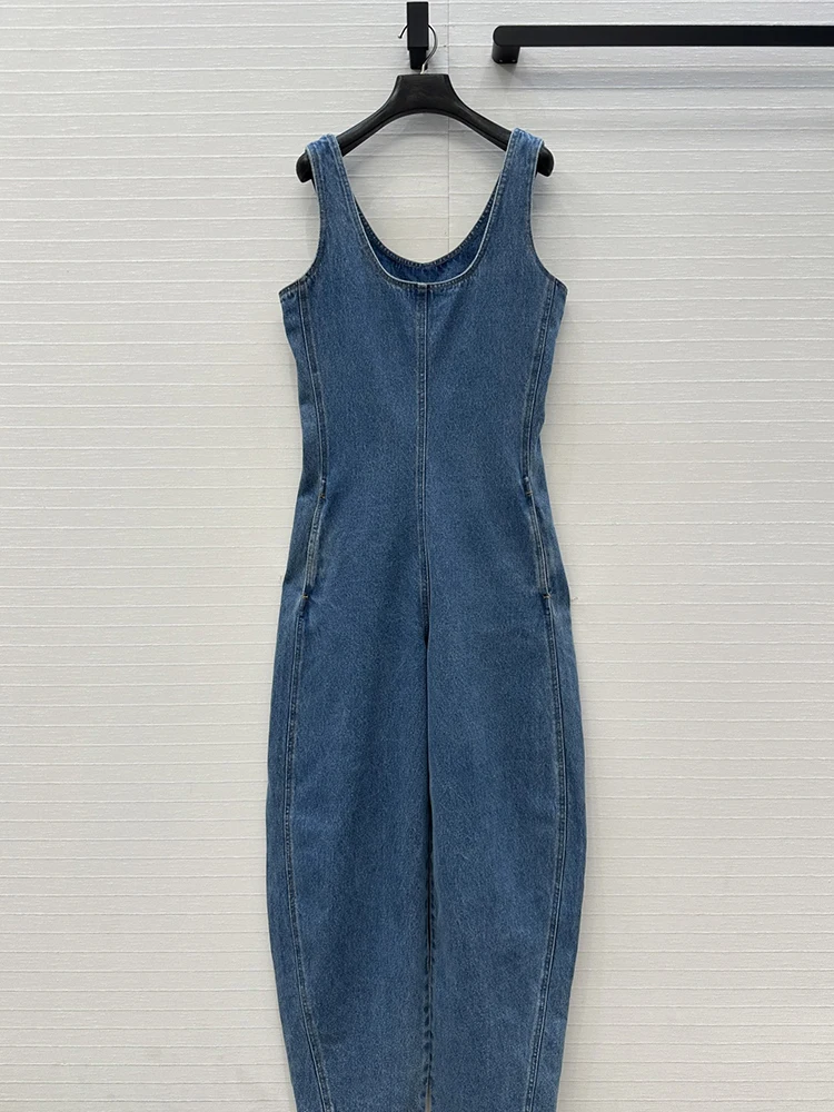 Autumn winter New style Large U-neck strap Tuck in your waist Denim jumpsuits Woman Retro blue Trend One-piece pants
Autumn winter New style Large U-neck strap Tuck in your waist Denim jumpsuits Woman Retro blue Trend One-piece pants