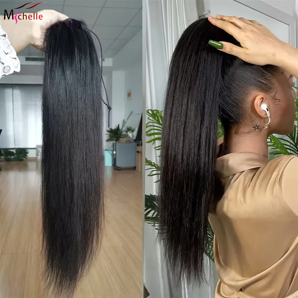 Straight Drawstring Ponytail Brazilian Human Hair Extensions Natural Color Soft Clip in Virgin Hair Extension Ponytail for Women
Straight Drawstring Ponytail Brazilian Human Hair Extensions Natural Color Soft Clip in Virgin Hair Extension Ponytail for Women