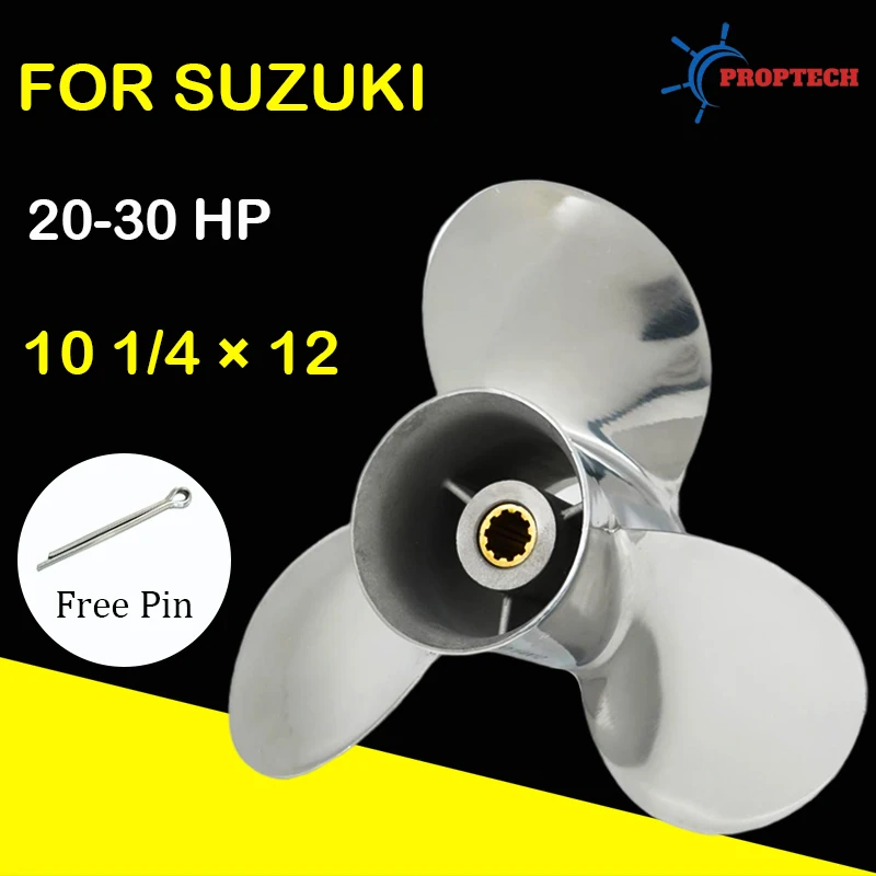 For Suzuki Outboard Motor Propeller 20hp 25hp 30hp Boat Ship Stainless Steel 3 Blade 10 Spline Fit 10 1/4*12 inch Marine Part
For Suzuki Outboard Motor Propeller 20hp 25hp 30hp Boat Ship Stainless Steel 3 Blade 10 Spline Fit 10 1/4*12 inch Marine Part