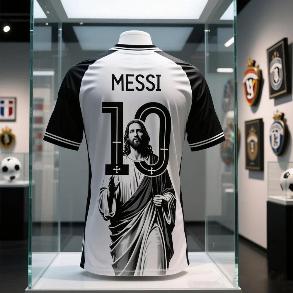 Unique Jesus Graphic Messi #10 Summer Outdoor Sports Men's T-shirt Quick-Dry Training 3D Print Breathable Black & White Tee Tops
Unique Jesus Graphic Messi #10 Summer Outdoor Sports Men's T-shirt Quick-Dry Training 3D Print Breathable Black & White Tee Tops