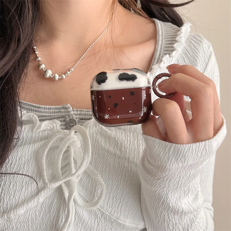 Korean Cute Milk Brown Star headphone case for AirPods Pro 2 AirPods 1 2 3 4 Wireless Bluetooth headphone case with keychain
Korean Cute Milk Brown Star headphone case for AirPods Pro 2 AirPods 1 2 3 4 Wireless Bluetooth headphone case with keychain