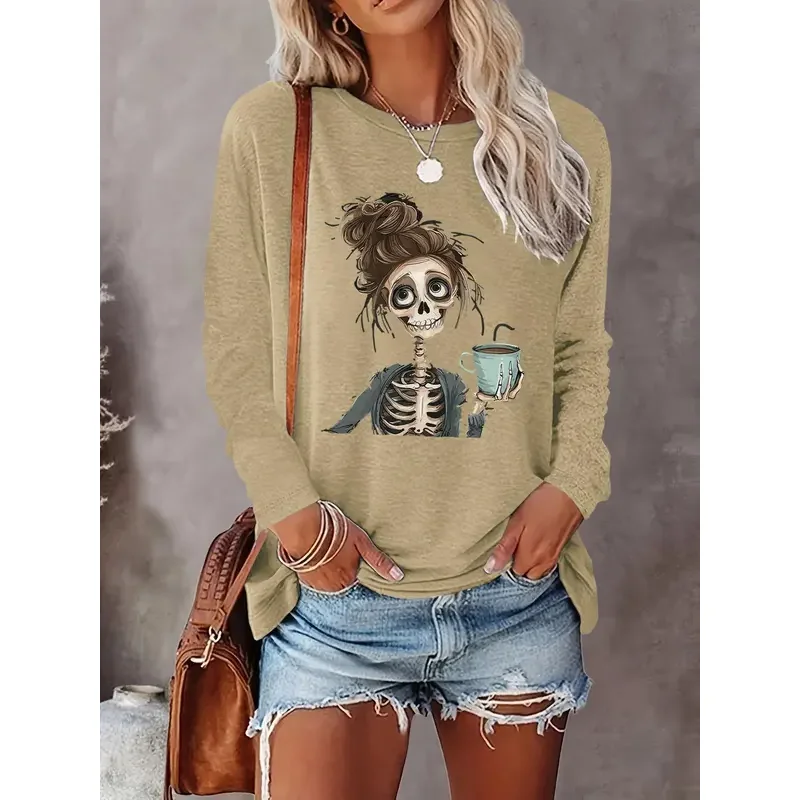 Женская одежда для повседневной носки Женская толстовка с круглым вырезом и графическим принтом на Хэллоуин Повседневный пуловер с круглым вырезом и длинными рукавами
Женская одежда для повседневной носки Женская толстовка с круглым вырезом и графическим принтом на Хэллоуин Повседневный пуловер с круглым вырезом и длинными рукавами