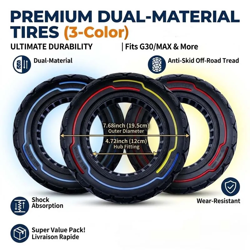 9x3.0-5.5 Line-Colored Airless Solid Tire Non-Inflatable Off Road Replacement Wheel for Kukirin G2 Pro 9 Inch Electric Scooter
9x3.0-5.5 Line-Colored Airless Solid Tire Non-Inflatable Off Road Replacement Wheel for Kukirin G2 Pro 9 Inch Electric Scooter
