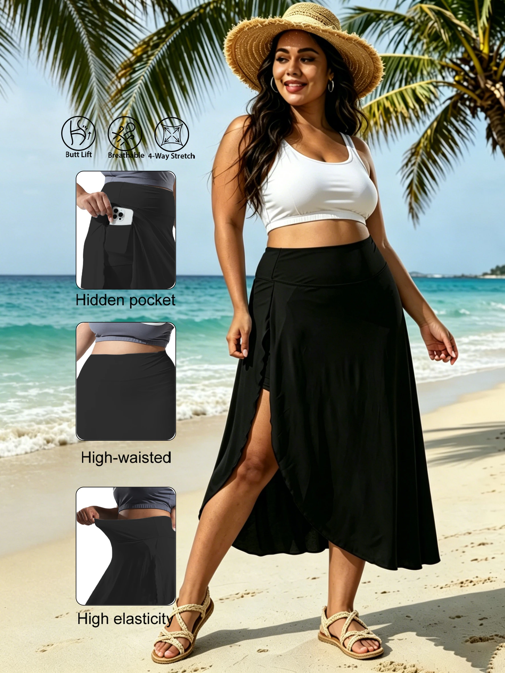 Plus Size Women's Pocket-Detail Leggings with Sandy Skirt Women Skorts
Plus Size Women's Pocket-Detail Leggings with Sandy Skirt Women Skorts