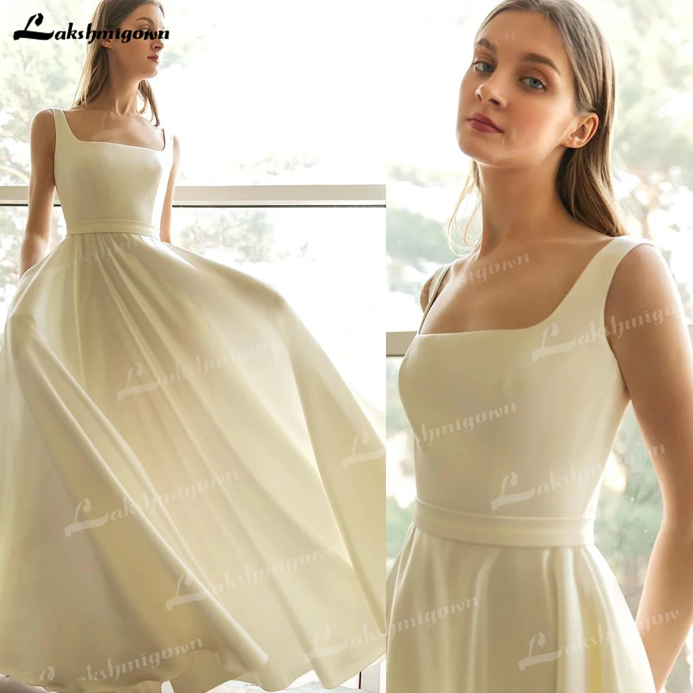 Lakshmigown Simple Square Neck Satin Wedding Dress A-line Long Wedding Gown Wedding Party hochzeitskleid Custom Made
Lakshmigown Simple Square Neck Satin Wedding Dress A-line Long Wedding Gown Wedding Party hochzeitskleid Custom Made