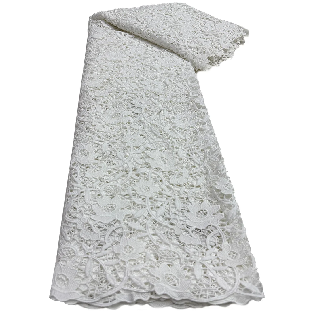 High Quality African Nigerian Guipure Cord Lace Luxury Soft Milk Silk Lace Fabric For Couple Outfit Wedding Formal Dress Making
High Quality African Nigerian Guipure Cord Lace Luxury Soft Milk Silk Lace Fabric For Couple Outfit Wedding Formal Dress Making