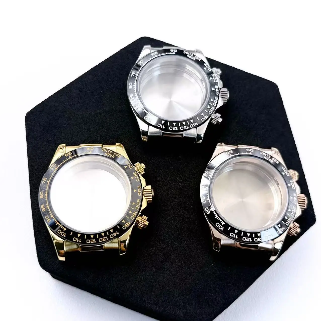 40.mm VK63 Watch Case Stainless steel Rose gold Silver Gold Ceramic Ring Dayton FIT VK63 Movement 29.5mm dial Watch Accessories
40.mm VK63 Watch Case Stainless steel Rose gold Silver Gold Ceramic Ring Dayton FIT VK63 Movement 29.5mm dial Watch Accessories