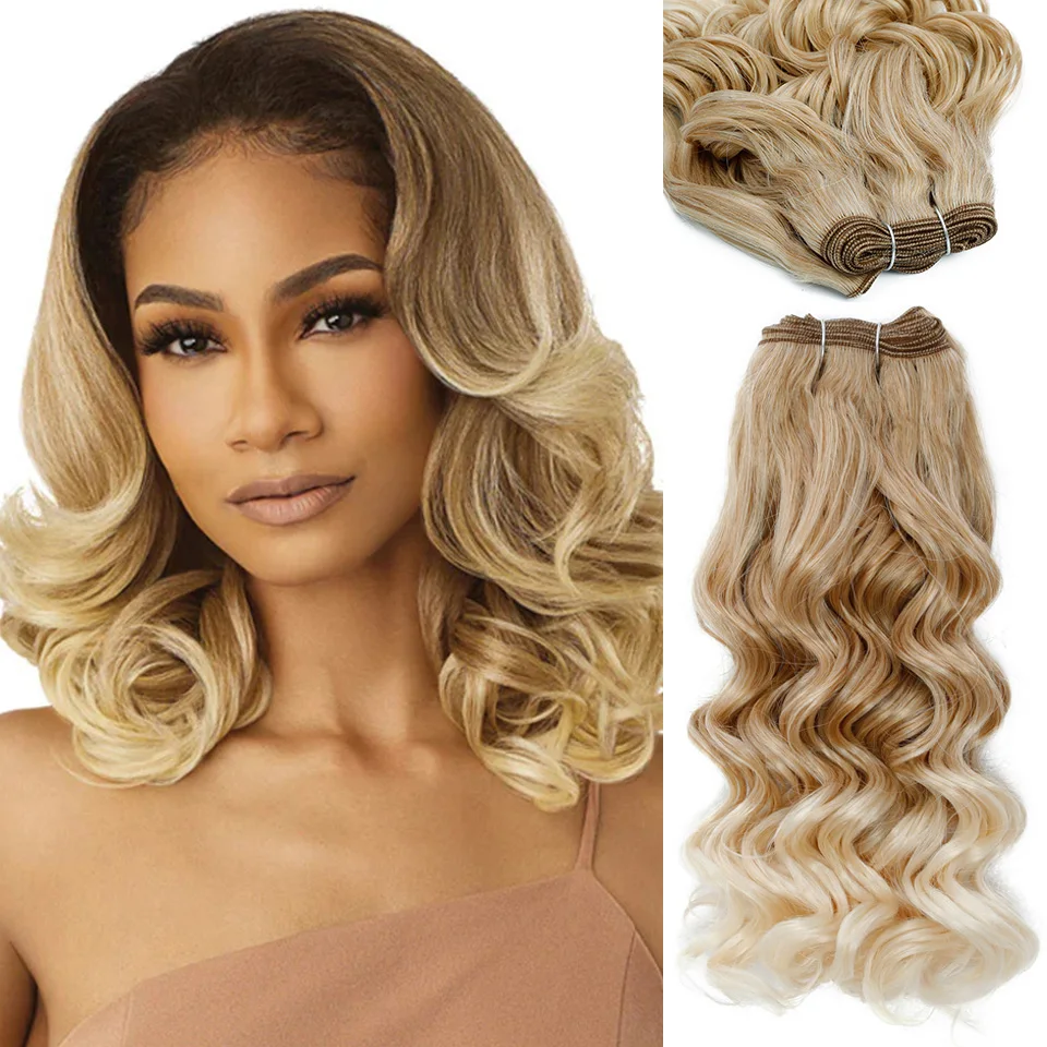 Ombre Blonde Synthetic Hair Bundle 12 Inch Short Bundles Hair Extension Body Wave High Temperature Fiber Bundles For All Seasons
Ombre Blonde Synthetic Hair Bundle 12 Inch Short Bundles Hair Extension Body Wave High Temperature Fiber Bundles For All Seasons