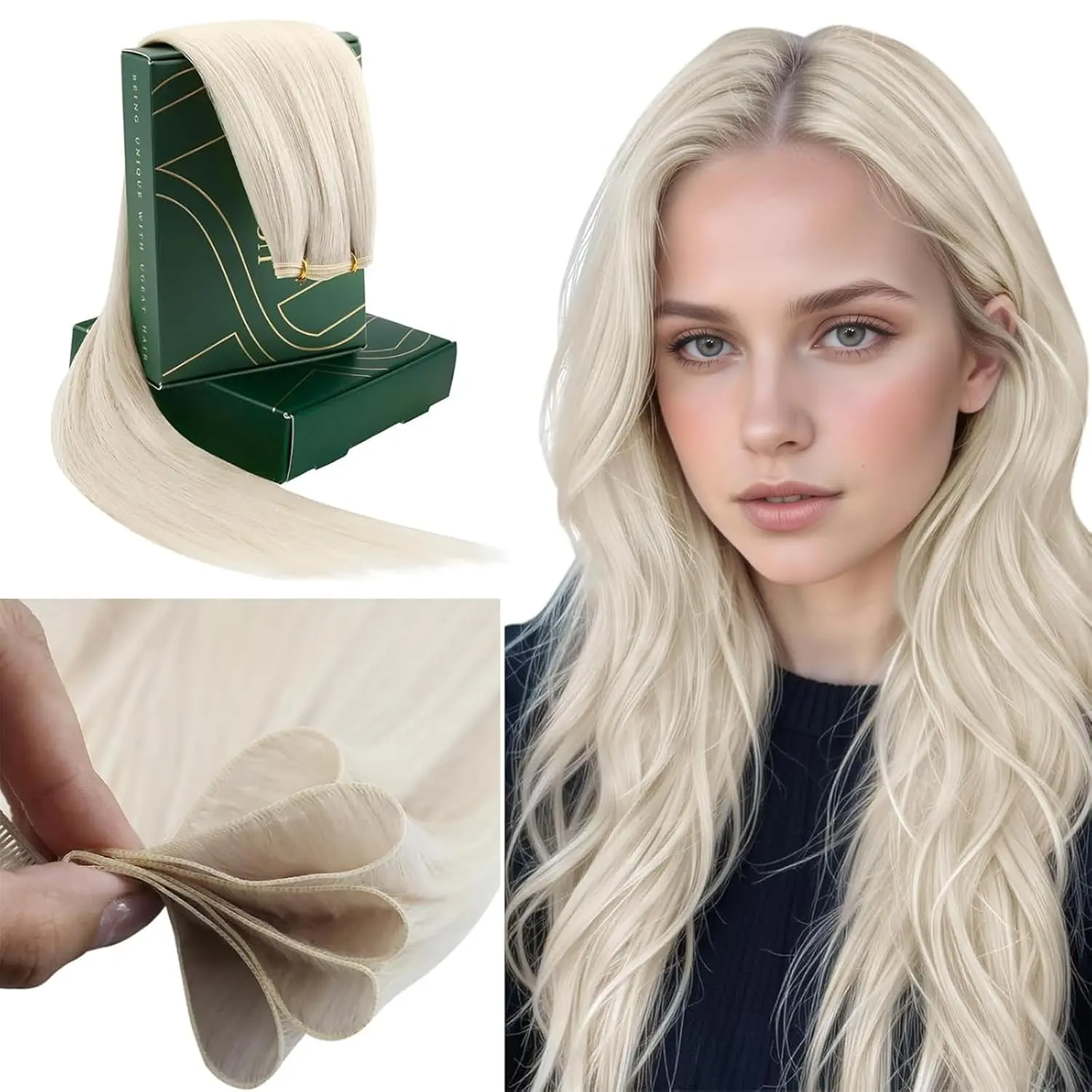 Ugeat Genius Weft Hair Extensions Human Hair Sew in Blonde Hand Tied Weft Hair Extensions Remy Hair 16-22inch 50-80G for Women
Ugeat Genius Weft Hair Extensions Human Hair Sew in Blonde Hand Tied Weft Hair Extensions Remy Hair 16-22inch 50-80G for Women