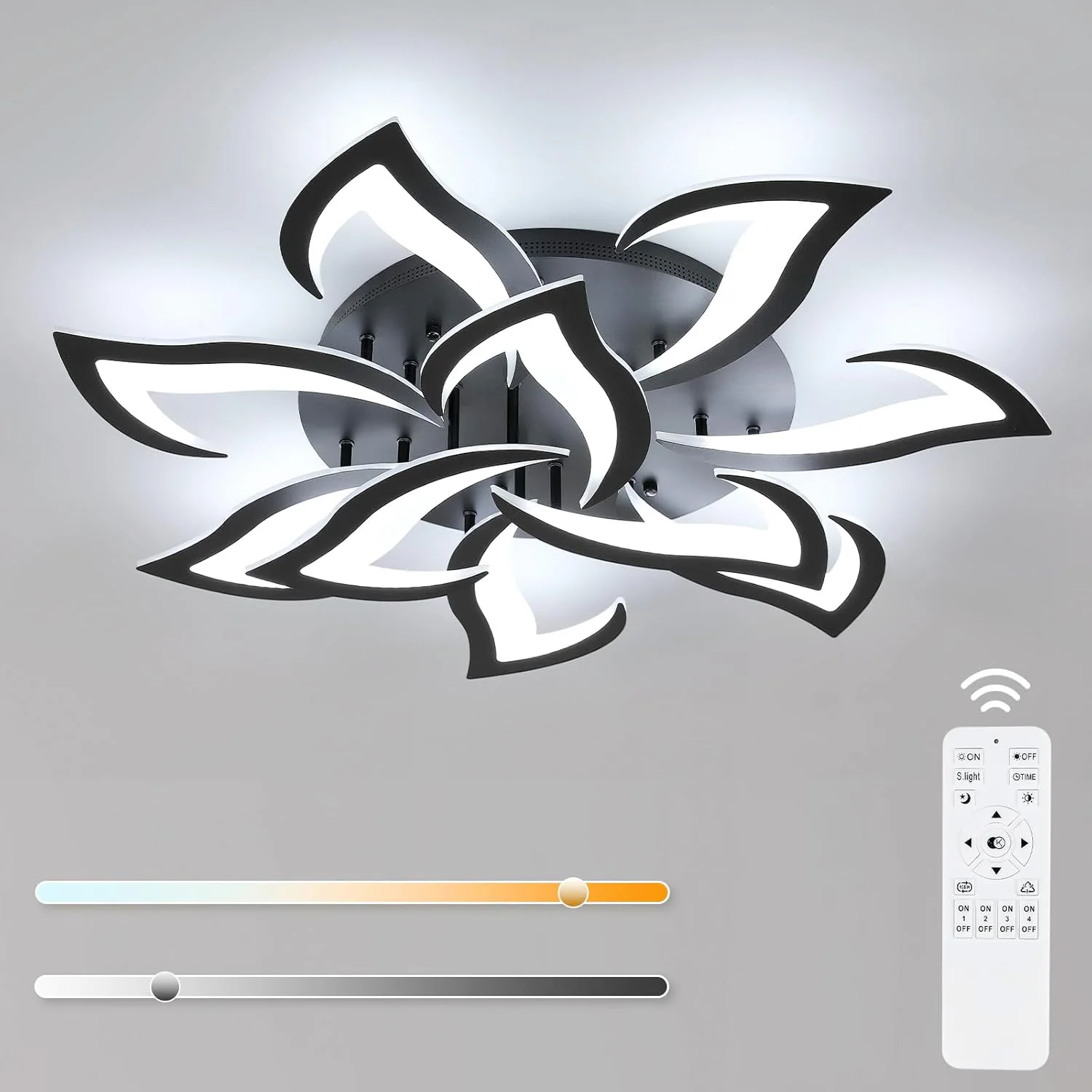Dimmable Flower Shape Flush Mount Ceiling Light with Remote, Acrylic Petals Ceiling Chandelier Lighting for Living Room Bedroom
Dimmable Flower Shape Flush Mount Ceiling Light with Remote, Acrylic Petals Ceiling Chandelier Lighting for Living Room Bedroom