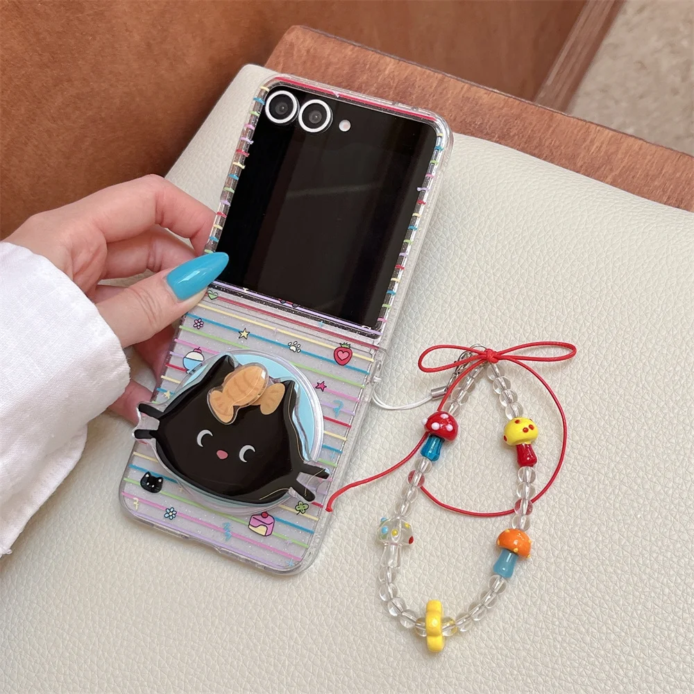 Korean Cute Cherry Black Cat Magnetic Phone case for Samsung Galaxy Z Flip 7 6 7FE Flip 8 7 6 5 Flip 6 5 Cover With Stand Chain
Korean Cute Cherry Black Cat Magnetic Phone case for Samsung Galaxy Z Flip 7 6 7FE Flip 8 7 6 5 Flip 6 5 Cover With Stand Chain