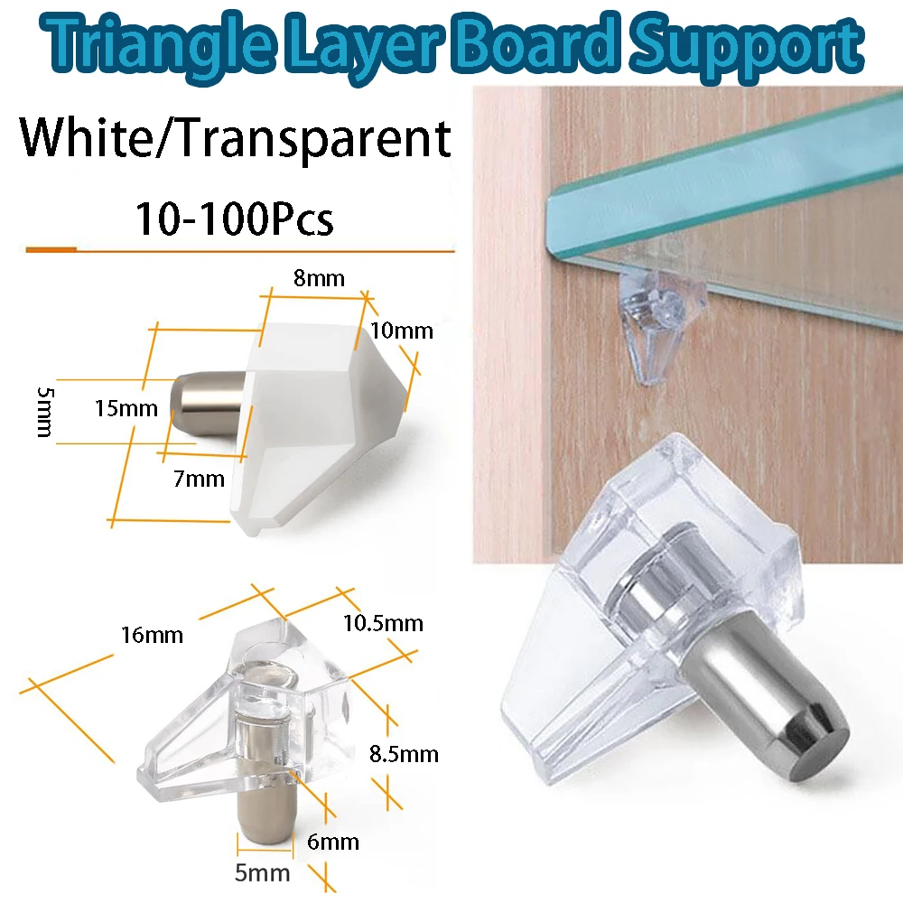10Pcs Transparent Shelf Stud Pegs Plastic Laminate Support Fixed Cabinet Shelves Glass Plate Support Furniture Bracket Holder
10Pcs Transparent Shelf Stud Pegs Plastic Laminate Support Fixed Cabinet Shelves Glass Plate Support Furniture Bracket Holder