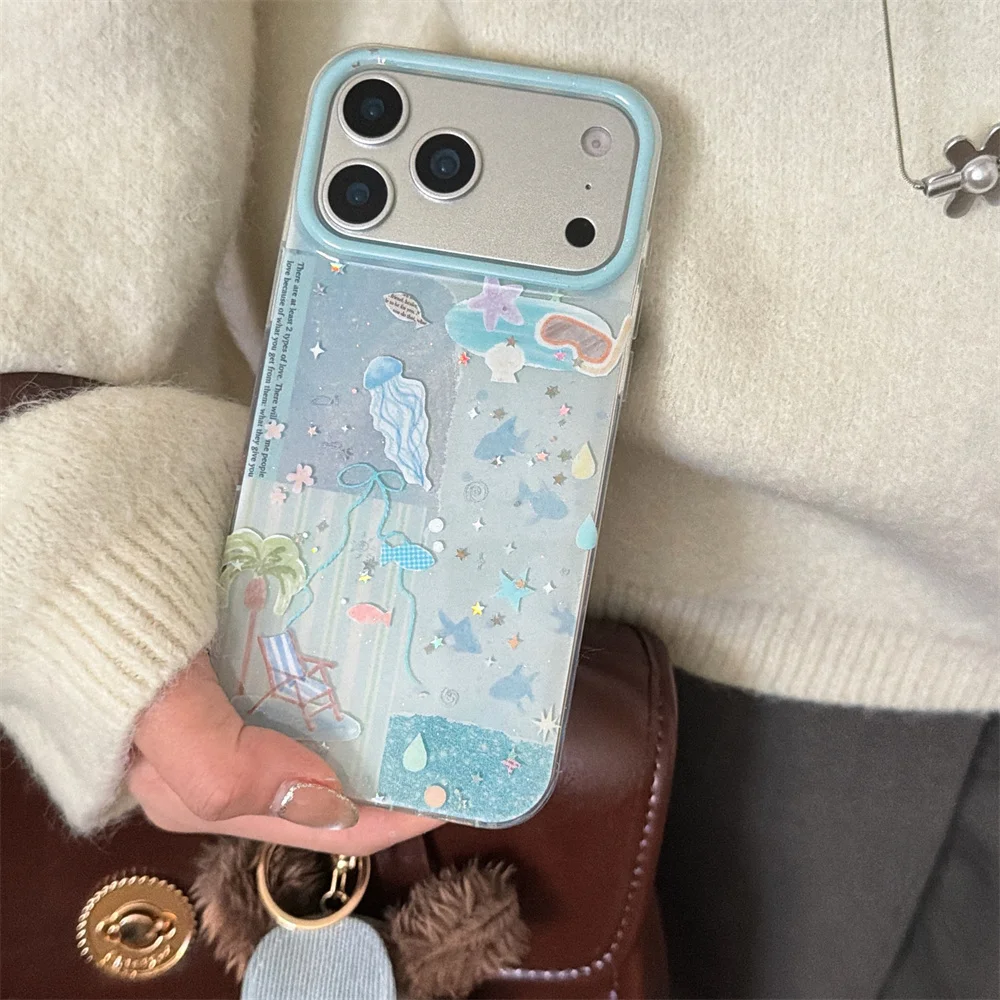 Korea INS Ocean Jellyfish Glitter Phone Case for iPhone 17 Pro 17 Air 15 14 16 Pro Max Fundas Kawaii Cute Shockproof Cover Cases
Korea INS Ocean Jellyfish Glitter Phone Case for iPhone 17 Pro 17 Air 15 14 16 Pro Max Fundas Kawaii Cute Shockproof Cover Cases
