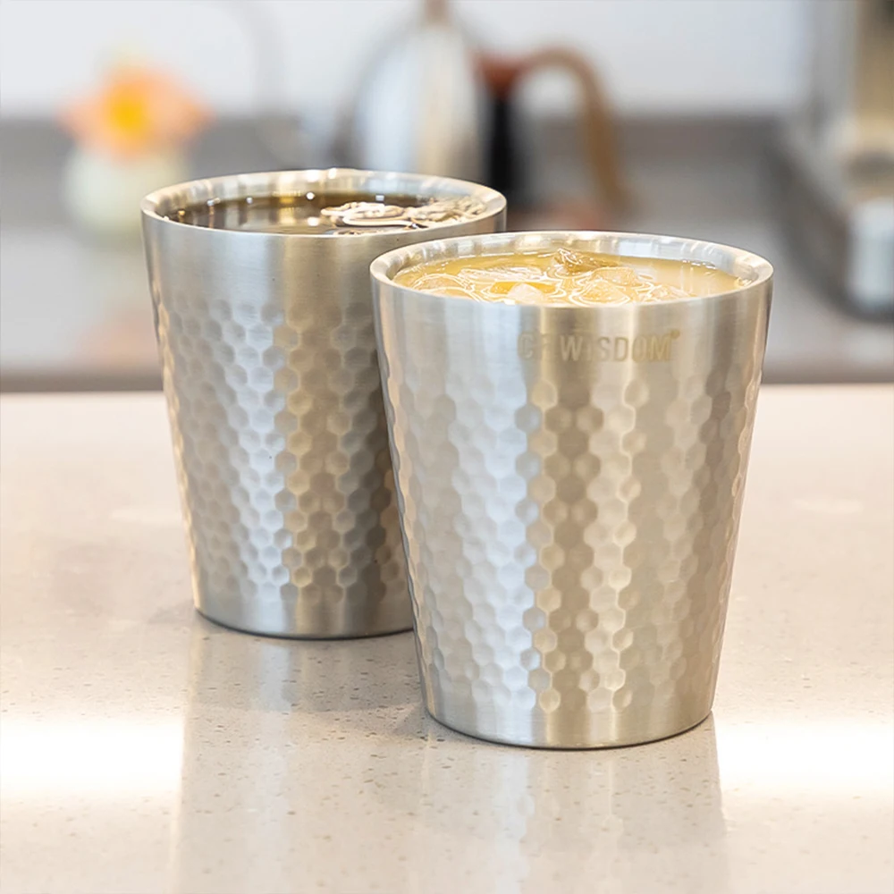 CF WISDOM Stainless steel double-layer nest patterned cup,4-piece Stainless steel natural color,304 stainless steel,150ML/300ML
CF WISDOM Stainless steel double-layer nest patterned cup,4-piece Stainless steel natural color,304 stainless steel,150ML/300ML